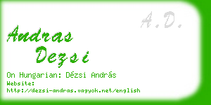 andras dezsi business card